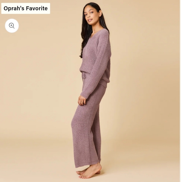 Softies Waffle Marshmallow V-Neck Luxe Lounge Set - Picture 2 of 5